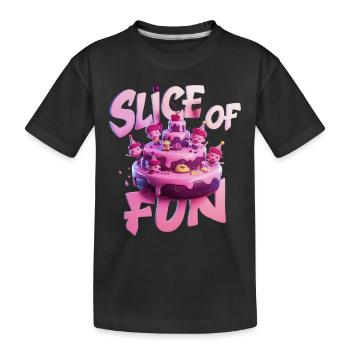 UN GÂTEAU, UNE TRANCHE DE PLAISIR - T-shirt bio Premium Enfant - noir - Devant