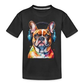 Casque Bouledogue Français Frenchie Dog - T-shirt bio Premium Enfant - noir - Devant