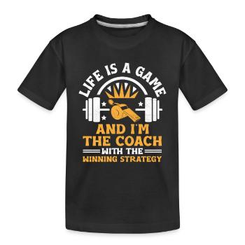 Professeur d’éducation physique Professeurs d’éducation physique École Spor - T-shirt bio Premium Enfant - noir - Devant