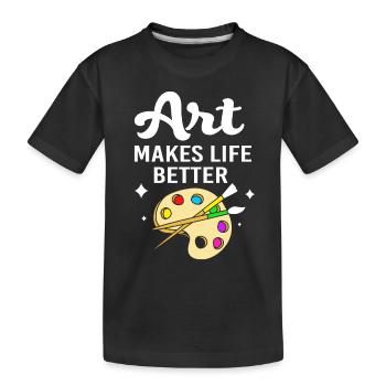 Peintre Artiste Artiste Académie d’Art - T-shirt bio Premium Enfant - noir - Devant