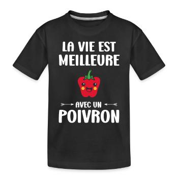 Humour poivron - T-shirt bio Premium Enfant - noir - Devant