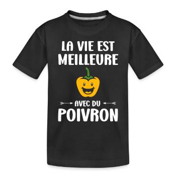 Humour poivron - T-shirt bio Premium Enfant - noir - Devant