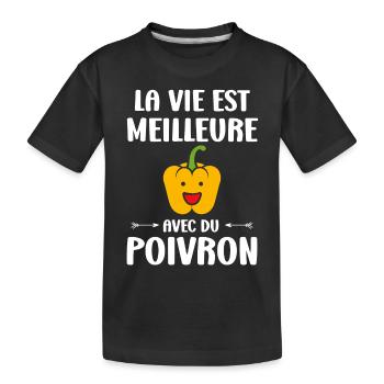 Humour poivron - T-shirt bio Premium Enfant - noir - Devant