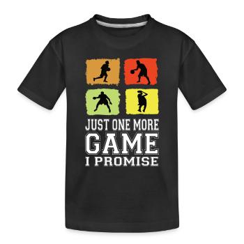Just One More Game I Promise Basketballer Trikot - Kinder Premium Bio T-Shirt - Schwarz - Vorne