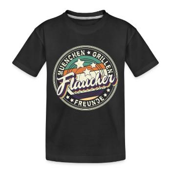 Flaucher München Münchner Sommer Grillen Isar - Kinder Premium Bio T-Shirt - Schwarz - Vorne