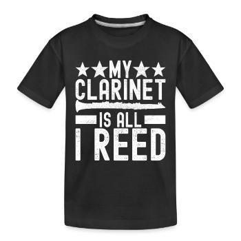 Clarinet Wind Instrument Clarinet player - Kids' Premium Organic T-Shirt - black - Front