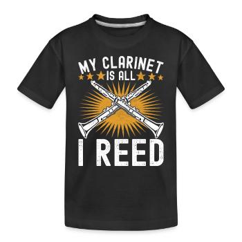 Clarinette Instrument à vent Clarinet - T-shirt bio Premium Enfant - noir - Devant