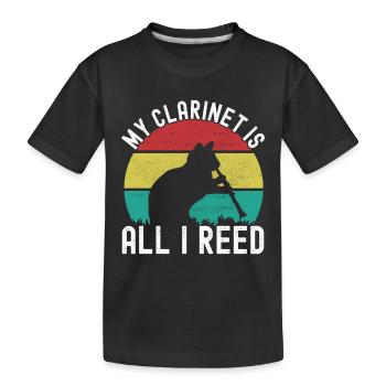 Clarinette Instrument à vent Clarinet - T-shirt bio Premium Enfant - noir - Devant