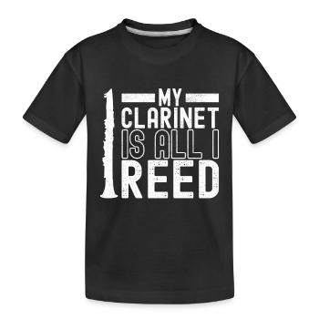 Clarinette Instrument à vent Clarinet - T-shirt bio Premium Enfant - noir - Devant