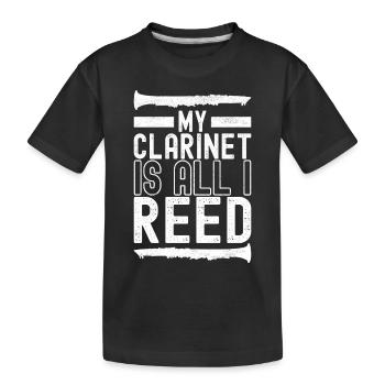 Clarinette Instrument à vent Clarinet - T-shirt bio Premium Enfant - noir - Devant