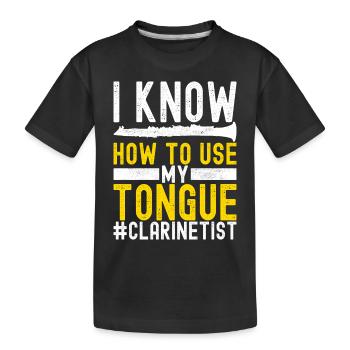 Clarinette Instrument à vent Clarinet - T-shirt bio Premium Enfant - noir - Devant