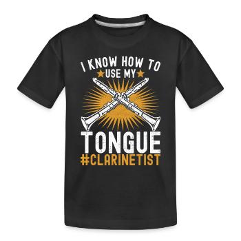Clarinette Instrument à vent Clarinet - T-shirt bio Premium Enfant - noir - Devant