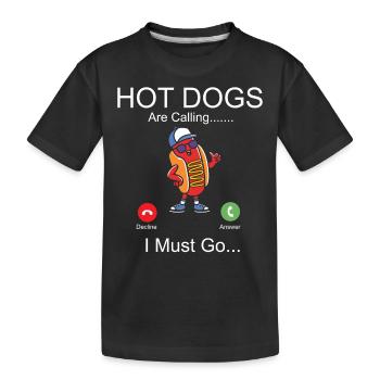 Hot Dog Adulte Téléphone Affichage Chaud - T-shirt bio Premium Enfant - noir - Devant