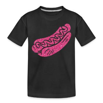 Hot Dog Adult Pink Diamonds - Kinder Premium Bio T-Shirt - Schwarz - Vorne