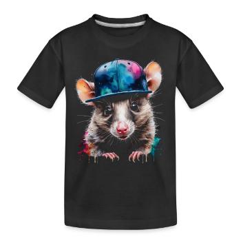 Opossum Snapback Cap Cool Tier Design Print - T-shirt bio Premium Enfant - noir - Devant