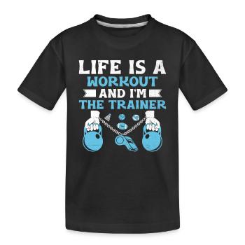 Professeur d’éducation physique Professeurs d’éducation physique École Spor - T-shirt bio Premium Enfant - noir - Devant