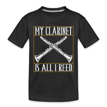 Clarinet Wind Instrument Clarinet player - Kids' Premium Organic T-Shirt - black - Front