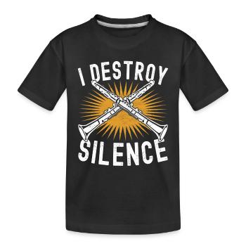 Clarinet Wind Instrument Clarinet player - Kids' Premium Organic T-Shirt - black - Front