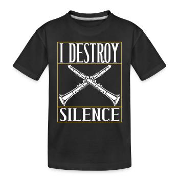 Clarinette Instrument à vent Clarinet - T-shirt bio Premium Enfant - noir - Devant
