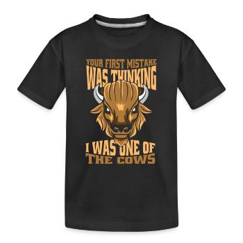 Votre première erreur : Bison d’Amérique du bison Bovinae - T-shirt bio Premium Enfant - noir - Devant