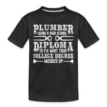 Plumier drôle Pipefitter Clé Plomberie - T-shirt bio Premium Enfant - noir - Devant