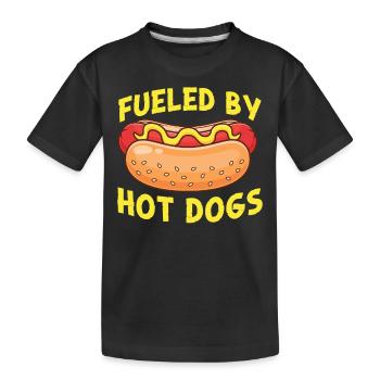Hot Dog Adulte Alimenté Par Les Hot-Dogs - T-shirt bio Premium Enfant - noir - Devant