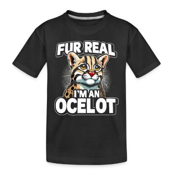 Ozelot Wild Cat Exotic Pets Jungle Big Cat - Kinder Premium Bio T-Shirt - Schwarz - Vorne