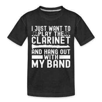 Clarinette Instrument à vent Clarinet - T-shirt bio Premium Enfant - noir - Devant