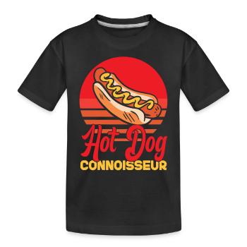 Hot Dog Adult Retro Hot Dog - Kinder Premium Bio T-Shirt - Schwarz - Vorne