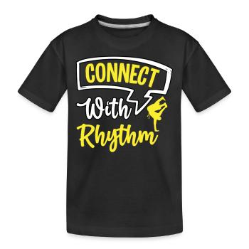 Verbinden Sie sich mit Rhythmus - Kinder Premium Bio T-Shirt - Schwarz - Vorne