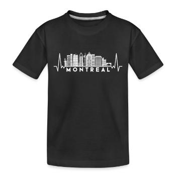 Heartbeat Skyline Canada Montréal - T-shirt bio Premium Enfant - noir - Devant
