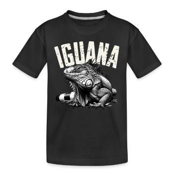 Iguana - Kids' Premium Organic T-Shirt - black - Front