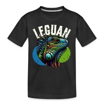 Leguan - Kinder Premium Bio T-Shirt - Schwarz - Vorne