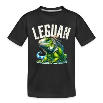 Leguan - Kinder Premium Bio T-Shirt - Schwarz - Vorne