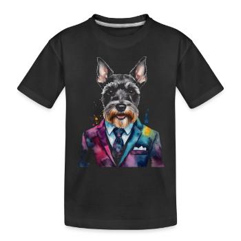 Miniature Schnauzer Costume Chien Drôle Animal Design Imprimer - T-shirt bio Premium Enfant - noir - Devant