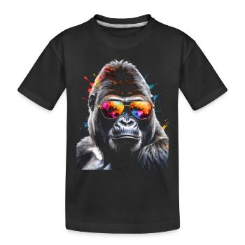 Lunettes de soleil Gorilla Monkey Colorful Animal Design Print - T-shirt bio Premium Enfant - noir - Devant