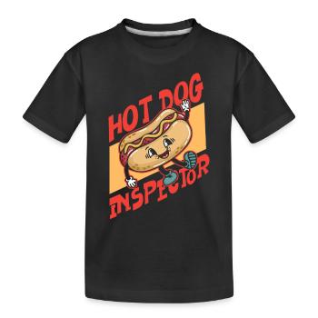 Hot Dog Adult Hot Dog Inspector - Kinder Premium Bio T-Shirt - Schwarz - Vorne