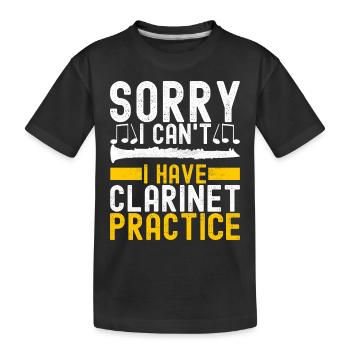 Klarinette Blasinstrument Klarinettenspieler - Kinder Premium Bio T-Shirt - Schwarz - Vorne