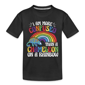 Ich Bin Verwirrter Als Ein Chamäleon - Kinder Premium Bio T-Shirt - Schwarz - Vorne