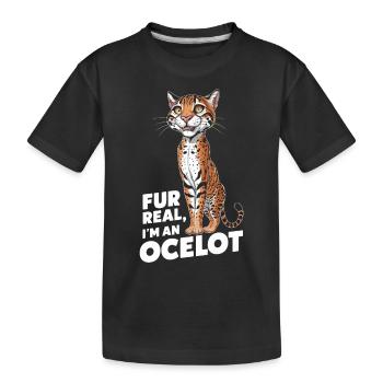 Ozelot Wild Cat Exotic Pets Jungle Big Cat - Kinder Premium Bio T-Shirt - Schwarz - Vorne
