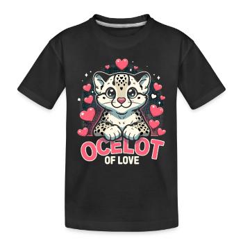 Ozelot Wild Cat Exotic Pets Jungle Big Cat - Kinder Premium Bio T-Shirt - Schwarz - Vorne