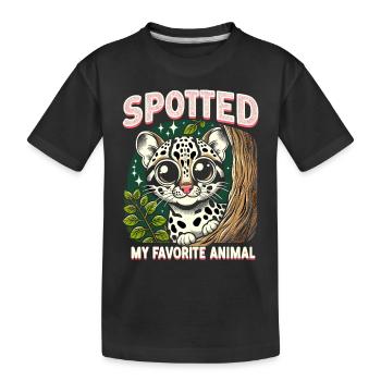 Ozelot Wild Cat Exotic Pets Jungle Big Cat - Kinder Premium Bio T-Shirt - Schwarz - Vorne