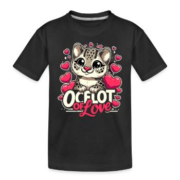 Ozelot Wild Cat Exotic Pets Jungle Big Cat - Kinder Premium Bio T-Shirt - Schwarz - Vorne