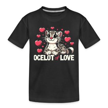 Ozelot Wild Cat Exotic Pets Jungle Big Cat - Kinder Premium Bio T-Shirt - Schwarz - Vorne