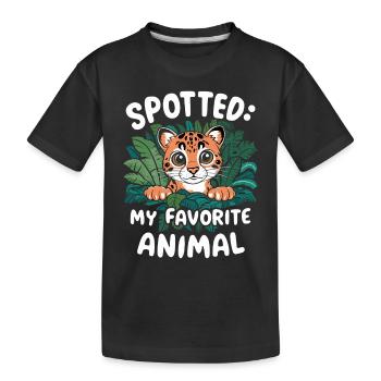 Ozelot Wild Cat Exotic Pets Jungle Big Cat - Kinder Premium Bio T-Shirt - Schwarz - Vorne