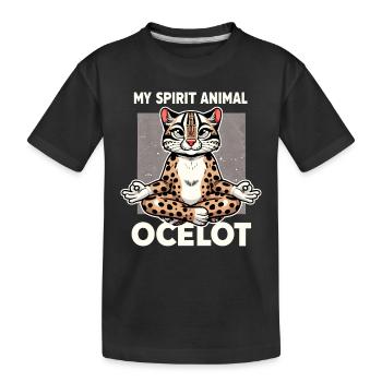 Ozelot Wild Cat Exotic Pets Jungle Big Cat - Kinder Premium Bio T-Shirt - Schwarz - Vorne