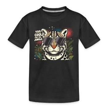 Ozelot Wild Cat Exotic Pets Jungle Big Cat - Kinder Premium Bio T-Shirt - Schwarz - Vorne