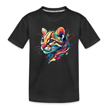 Ocelot Wild Cat Exotic Pets Jungle Big Cat - Kids' Premium Organic T-Shirt - black - Front