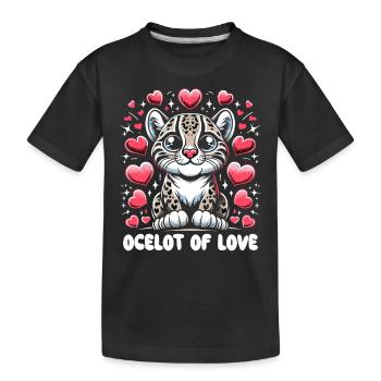 Ozelot Wild Cat Exotic Pets Jungle Big Cat - Kinder Premium Bio T-Shirt - Schwarz - Vorne