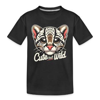 Ozelot Wild Cat Exotic Pets Jungle Big Cat - Kinder Premium Bio T-Shirt - Schwarz - Vorne